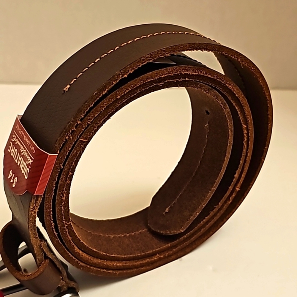 Levis Signature Full-Grain Leather Brown Single Stitch Belt Mens (size:5… - Picture 2 of 7